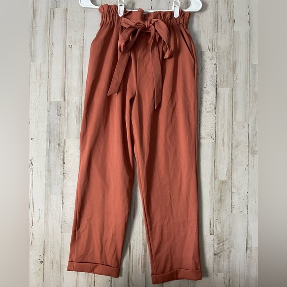 Sienna Sky Pants - Sienna Sky High Rise Paper Bag Trousers Medium